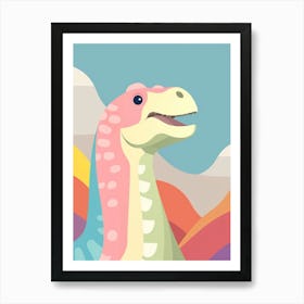 Colourful Dinosaur Argentinosaurus 2 Art Print