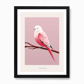 Minimalist Budgerigar 1 Bird Poster Art Print