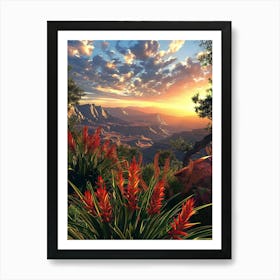 Sunset In The Grand Canyon Art Print