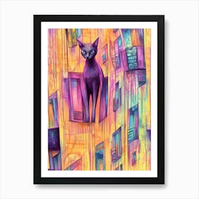 Cat In The City 1 Art Print