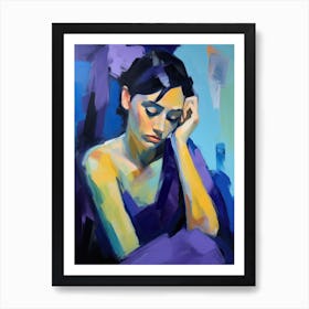 Woman In Purple Art Print