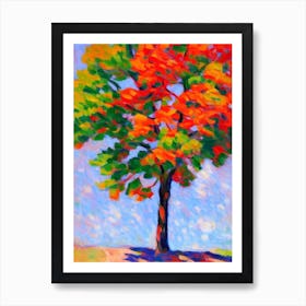 Sugar Maple tree Abstract Block Colour Art Print