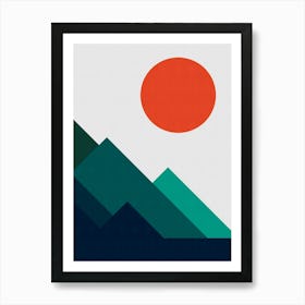 Watercolor geometric landscape 3 Art Print