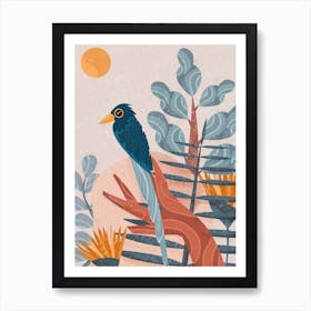 Bird Perched On A Branch Art Print