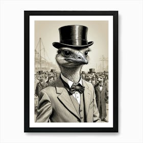 Ostrich In Top Hat 1 Art Print