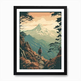 Poon Hill Trek Nepal 1 Vintage Travel Illustration Art Print