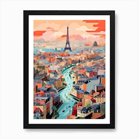 Paris View   Geometric Vector Illustration 1 Art Print