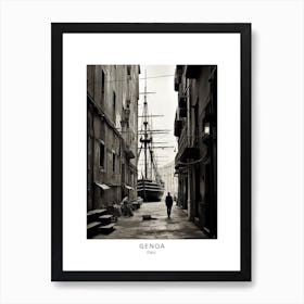 Poster Of Genoa, Italy, Black And White Analogue Photography 3 Art Print