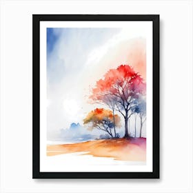 Watercolor Trees 6 Art Print