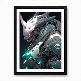 Futuristic Art Rhino Art Print