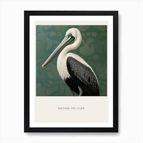 Ohara Koson Inspired Bird Painting Brown Pelican 5 Poster Art Print