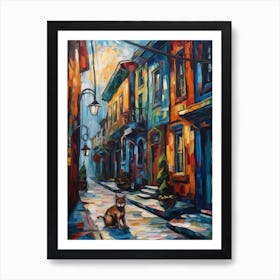 Painting Of Toronto Canada With A Cat In The Style Of Impressionism 4 Art Print
