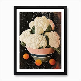 Abstract Cauliflower Art Deco Bouquet Print 2 Art Print