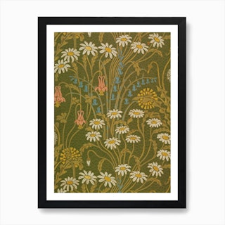Meadow Flowers (Green), Walter Crane Art Print