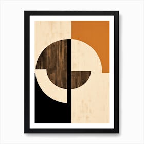 Neutral Serenade: Abstract Circles Bauhaus Art Print