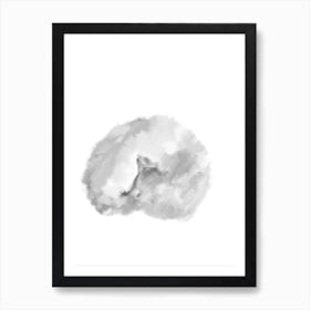 Cat On A White Background Art Print