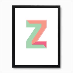 Tropical Initial Z Art Print