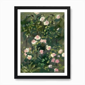 Pink Climbing Roses Art Print