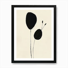 Black And White Flowers 1 Art Print