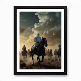 Group Of Knights On Horses Art Print