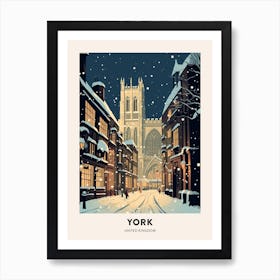 Winter Night  Travel Poster York United Kingdom 1 Art Print