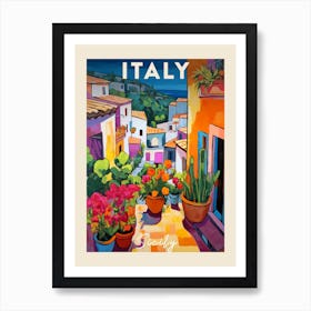 Sicily Italy 4 Fauvist Painting Travel Poster Art Print