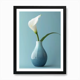 Calla Lily In A Blue Vase Art Print