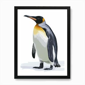 Emperor Penguin Floreana Island Minimalist Illustration 4 Art Print