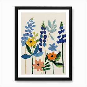 Painted Florals Bluebonnet 2 Art Print