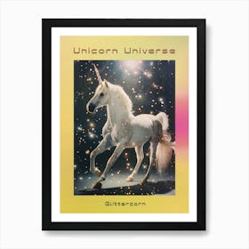 Glitter Unicorn In Space Abstract Collage 2 Poster Art Print