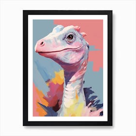 Colourful Dinosaur Troodon 3 Art Print