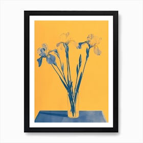 Iris Flowers On A Table   Contemporary Illustration 4 Art Print