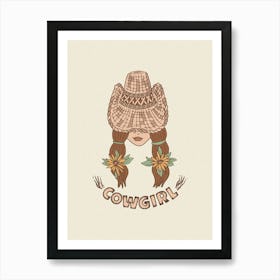 Cowgirl + Text Art Print