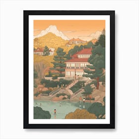 Seoul South Korea Travel Illustration 1 Art Print