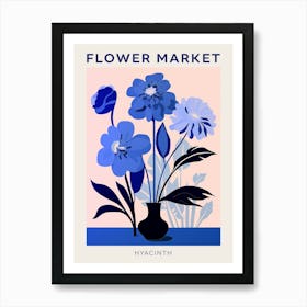 Blue Flower Market Poster Hyacinth 3 Art Print