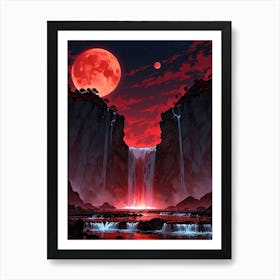 Red Waterfall Art Print