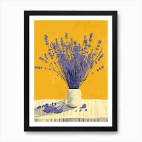 Lavender Flowers On A Table   Contemporary Illustration 2 Art Print