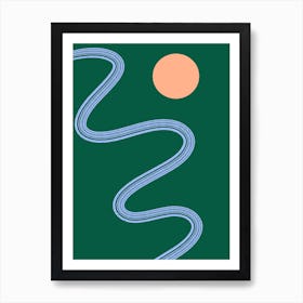 Blue River In The Green Art Print