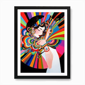 Woman With Colorful Hair 6 Art Print