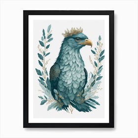 Cute Floral Baby Eagle Painting (11) Art Print