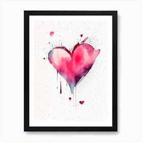 Abstract Heart Symbol Minimal Watercolour Art Print