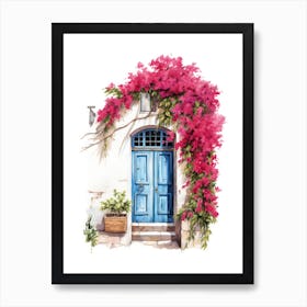 Rhodes, Greece   Mediterranean Doors Watercolour Painting 4 Art Print