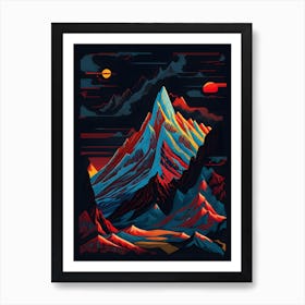 A Colorful Mountain Landscape ver 6 Art Print