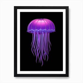 Mauve Stinger Jellyfish Cartoon 1 Art Print