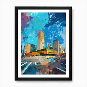 The United Nations Headquarters New York Colourful Silkscreen Illustration 2 Art Print