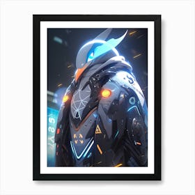 Futuristic Bird Penguin Art Print