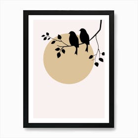 Birds On A Branch Art Print