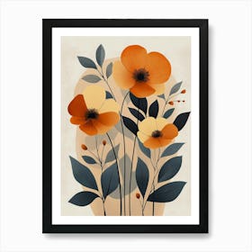 Orange Poppies 1 Art Print