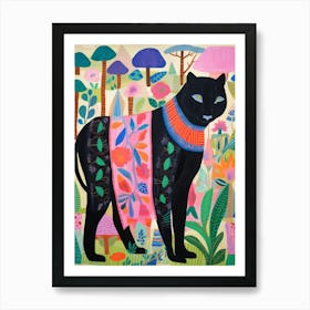 Maximalist Animal Painting Black Panther 1 Art Print