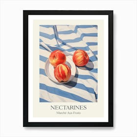 Marche Aux Fruits Nectarines Fruit Summer Illustration 3 Art Print